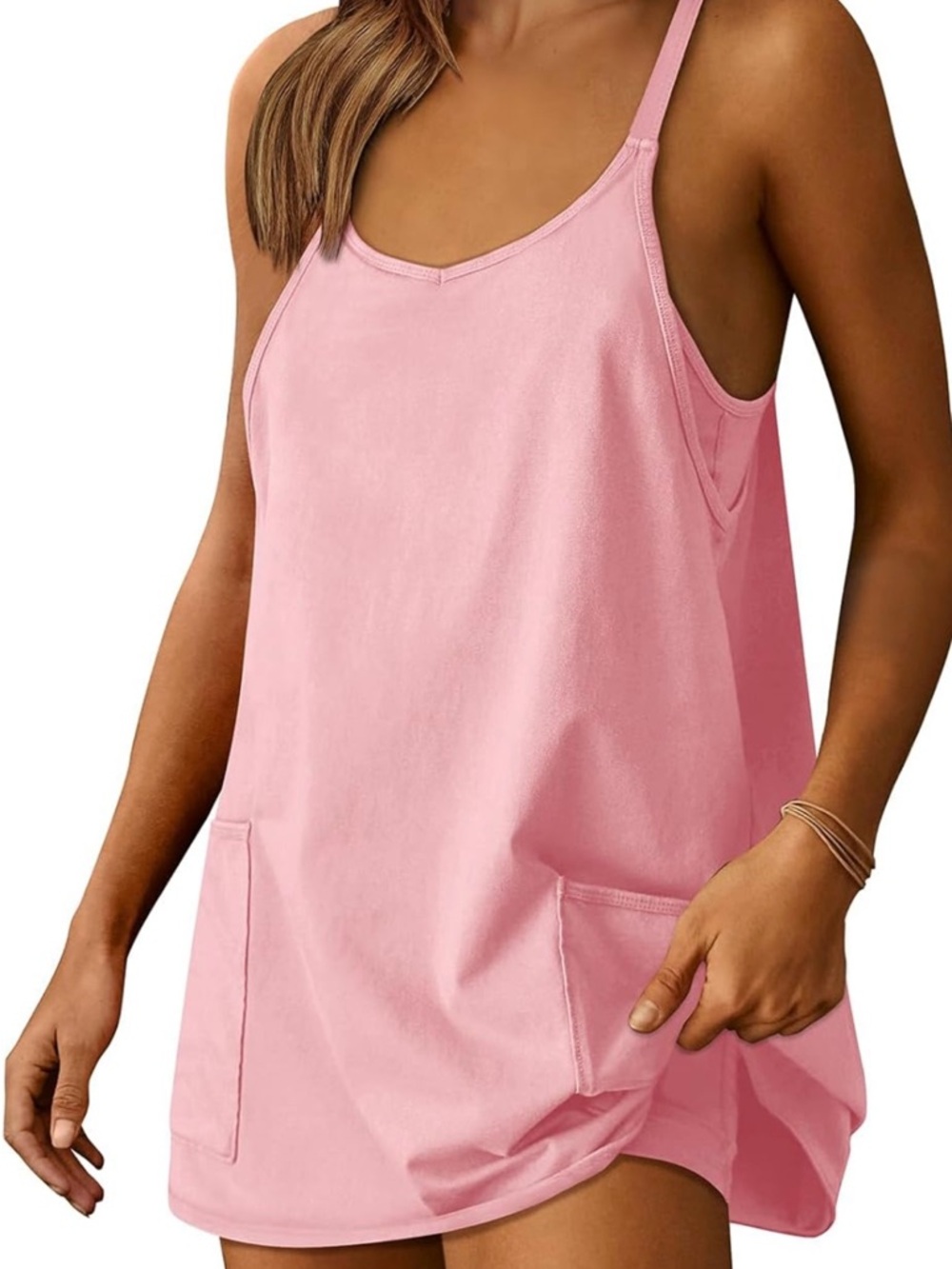 Women’s Pink Athletic Dress With Body Shaper Inside NWOT Size Medium
